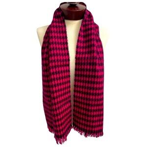 Michelle Stuart Berry & Black Herringbone Scarf